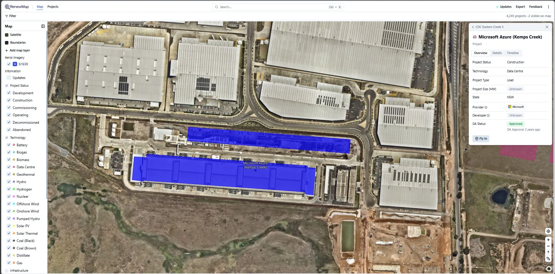 Microsoft Azure Kemps Creek – Nearmap high-resolution aerial imagery