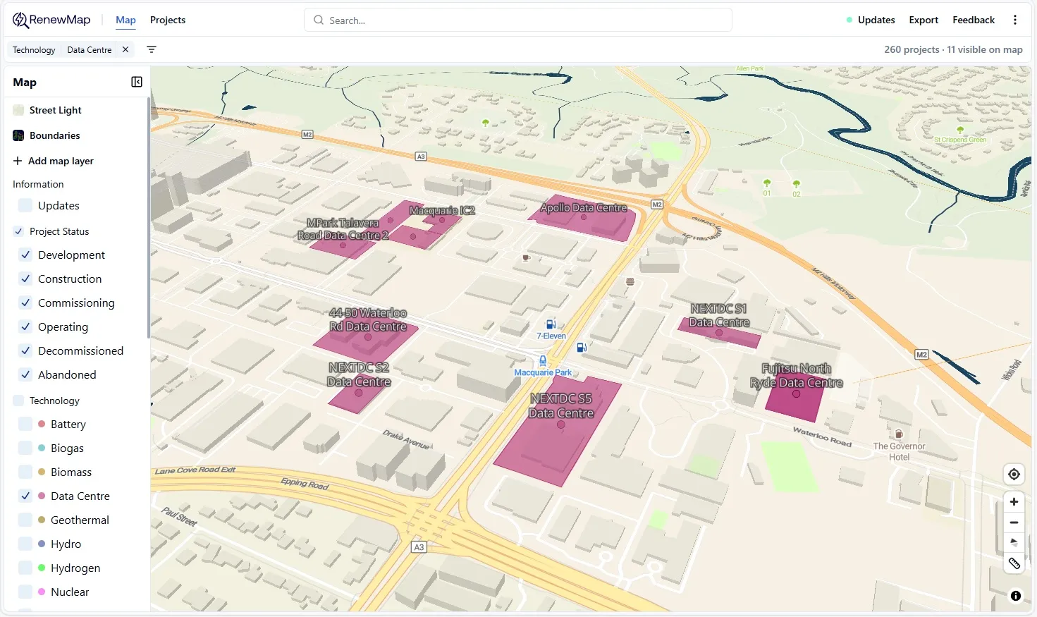 Product map screenshot