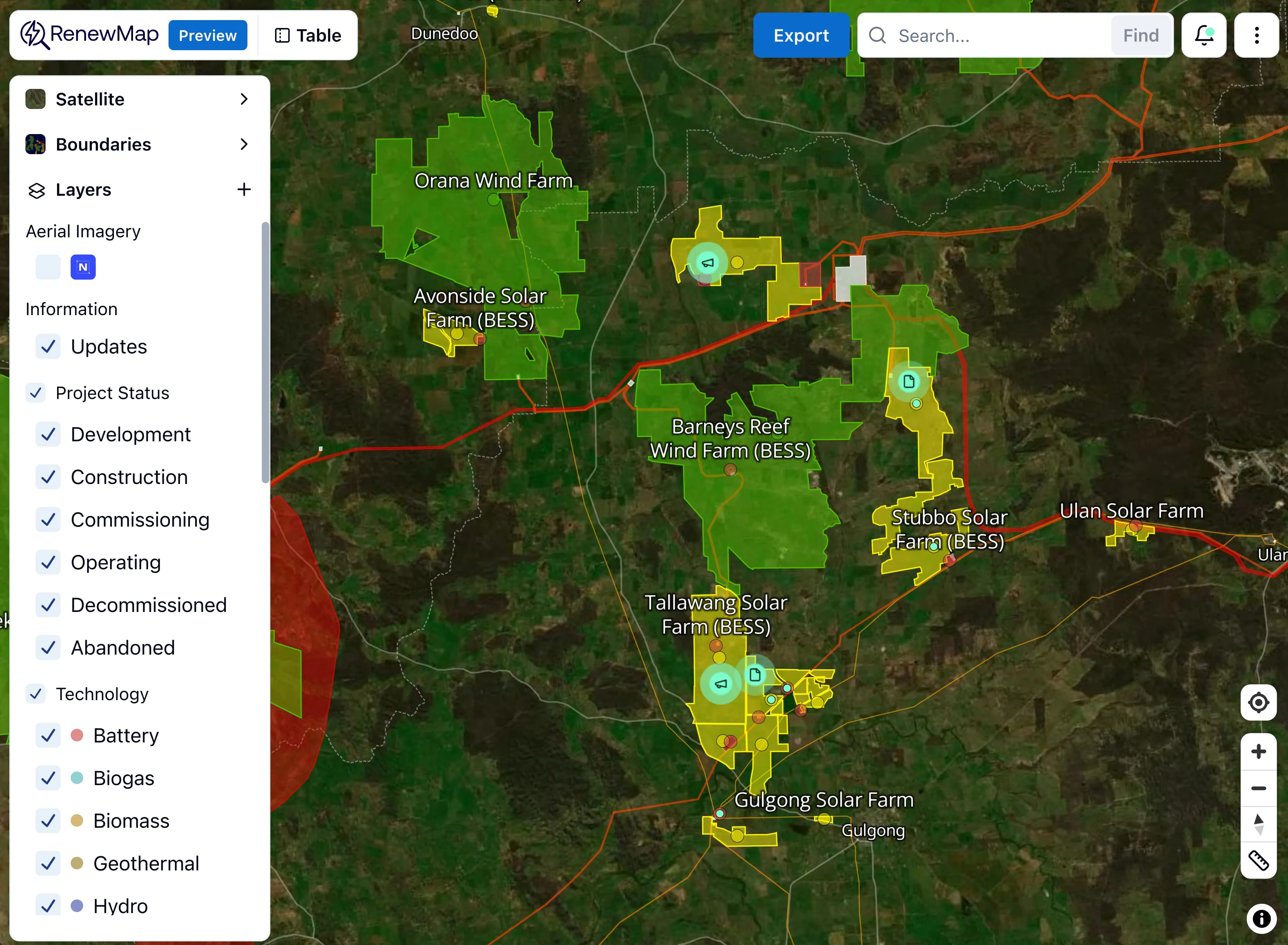 Product map screenshot
