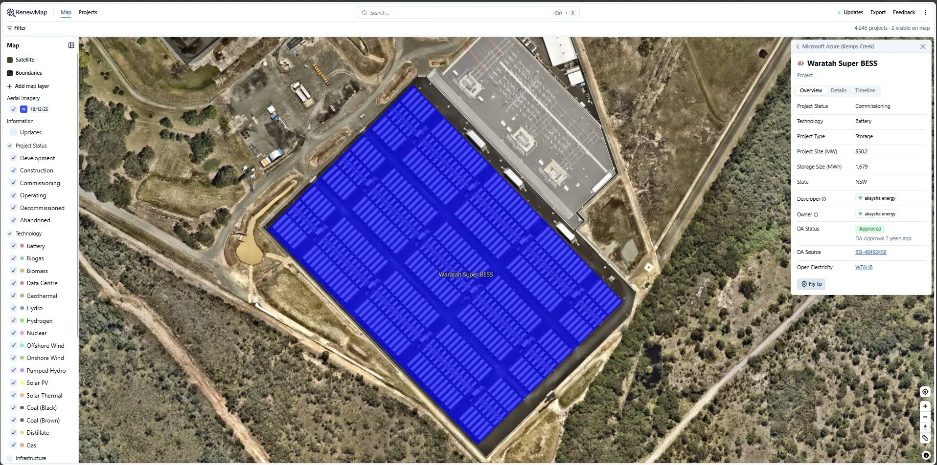Waratah Super BESS – Nearmap high-resolution aerial imagery